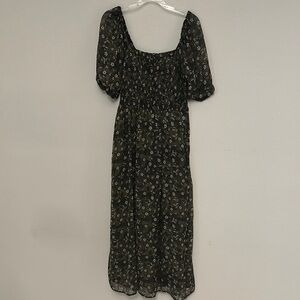 Old Navy Black Puff Sleeve Maxi Sundress